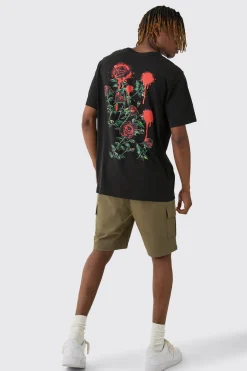 Tall Elasticated Waist Skinny Fit Cargo Shorts | BoohooMAN UK