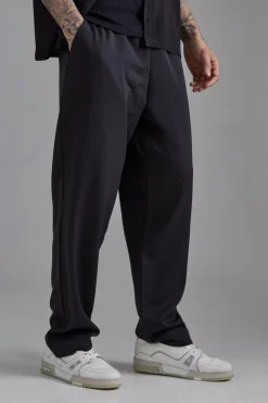 Tall Elasticated Waist Smart Straight Fit Trousers | BoohooMAN UK