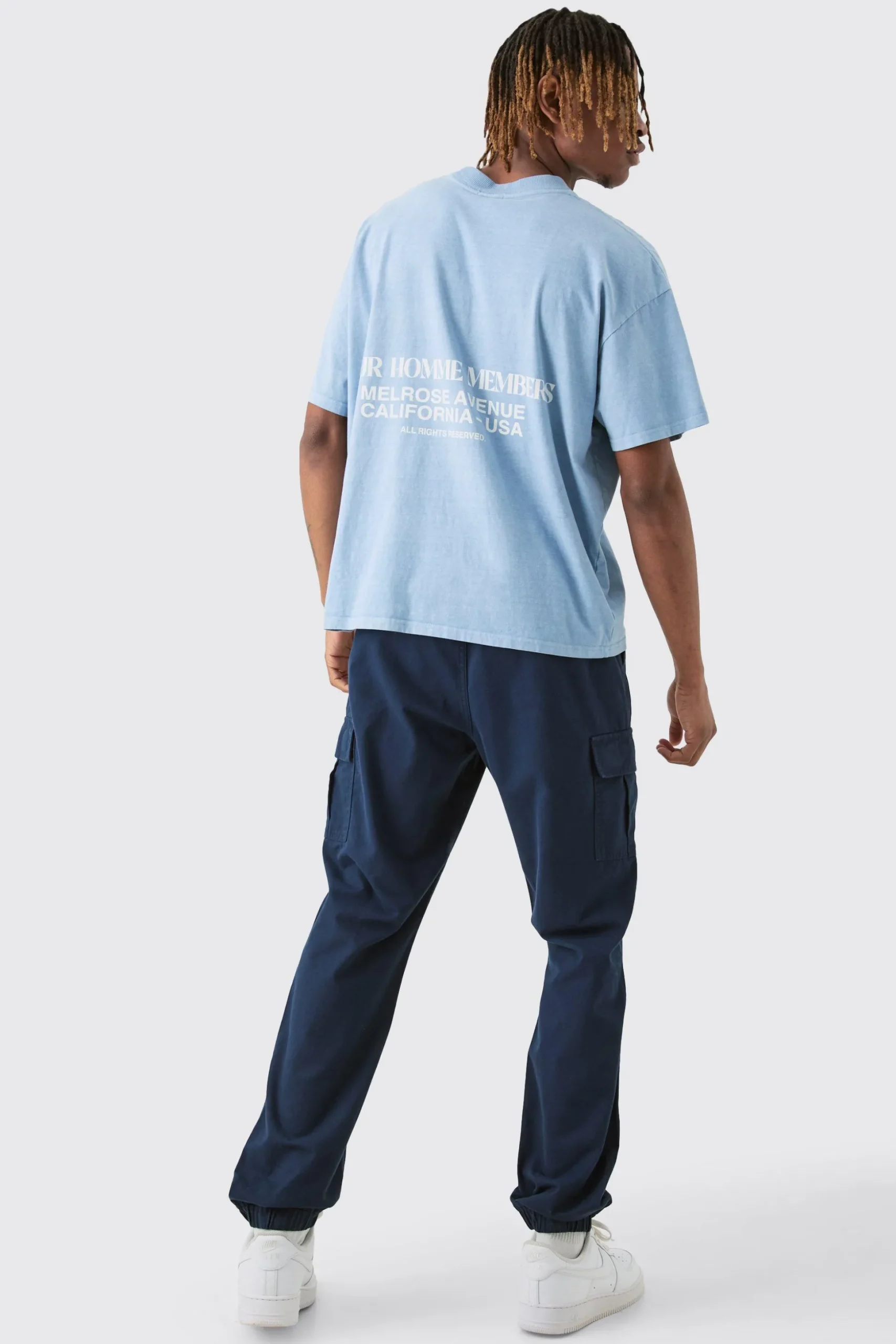 Tall Elasticated Waist Twill Slim Fit Cargo Trouser | BoohooMAN UK
