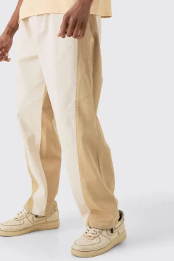Tall Elasticated Waist Twill Crop Twisted Seam Washed Trouser | BoohooMAN UK