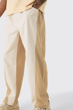 Tall Elasticated Waist Twill Crop Twisted Seam Washed Trouser | BoohooMAN UK