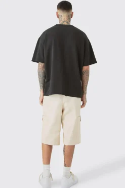 Tall Elasticated Waist Utility Pocket Jorts | BoohooMAN UK
