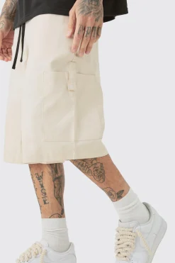 Tall Elasticated Waist Utility Pocket Jorts | BoohooMAN UK