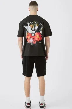 Tall Elasticated Waist Velour Cargo Shorts | BoohooMAN UK