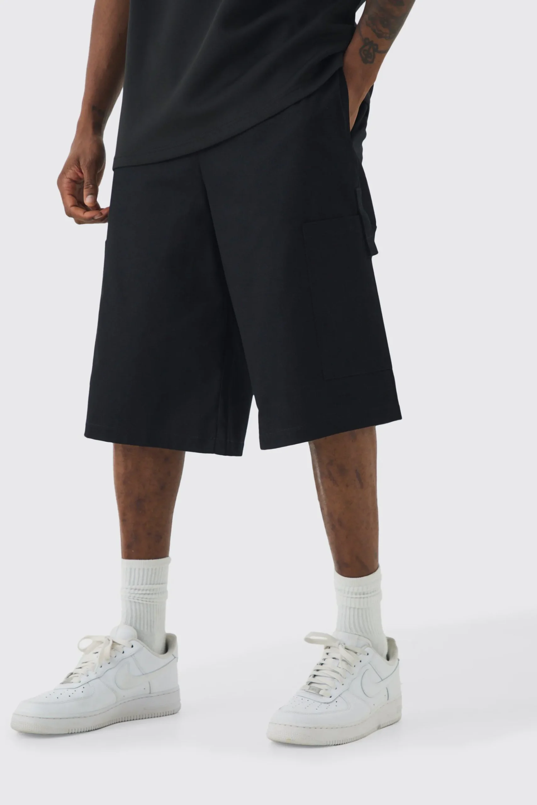Tall Elasticated Waistband Smart Pocket Jort | BoohooMAN UK