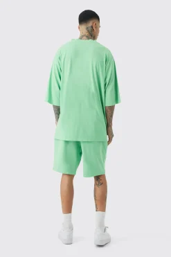 Tall Embroidery Limited Football T-shirt & Short Set | BoohooMAN UK
