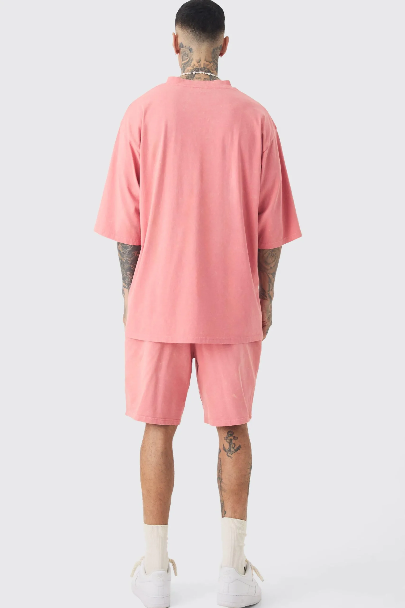 Tall Embroidery Limited Varsity T-shirt & Short Set | BoohooMAN UK