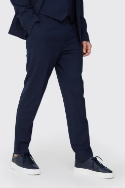 Tall Essential Slim Fit Suit Trouser In Navy | BoohooMAN UK