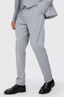 Tall Essential Slim Fit Suit Trouser In Grey | BoohooMAN UK