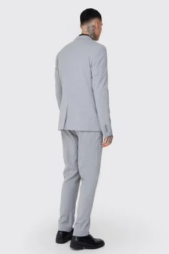 Tall Essential Slim Fit Suit Trouser In Grey | BoohooMAN UK