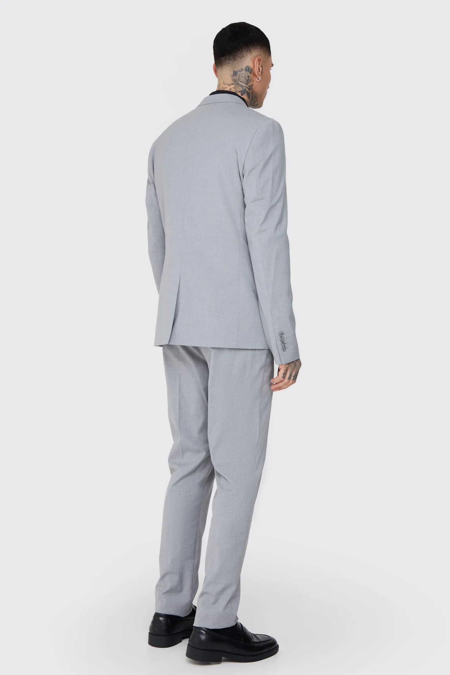 Tall Essential Slim Fit Suit Jacket In Grey | BoohooMAN UK