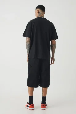 Tall Extended Neck Flower Print T-shirt | BoohooMAN UK