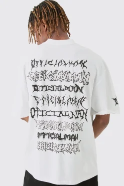 Tall Extended Neck Official Man Back Print Tour T-shirt | BoohooMAN UK