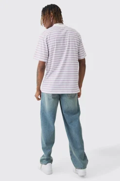 Tall Extended Neck Stripe T-shirt | BoohooMAN UK