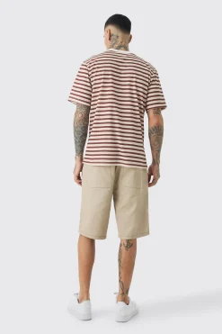 Tall Extended Neck Stripe T-shirt | BoohooMAN UK