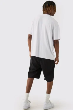 Tall Fixed Waist Black Relaxed Fit Shorts | BoohooMAN UK
