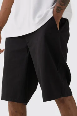Tall Fixed Waist Black Relaxed Fit Shorts | BoohooMAN UK