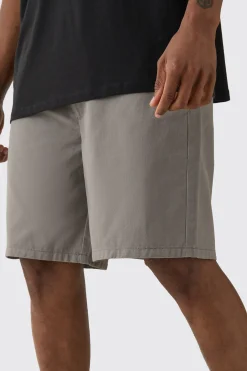 Tall Fixed Waist Grey Relaxed Fit Short Shorts | BoohooMAN UK