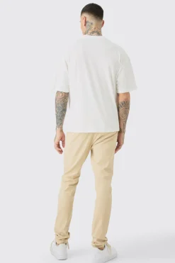 Tall Fixed Waist Skinny Chino Trouser | BoohooMAN UK