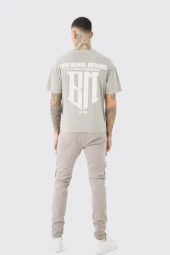 Tall Fixed Waist Skinny Multi Cargo Pocket Trouser | BoohooMAN UK
