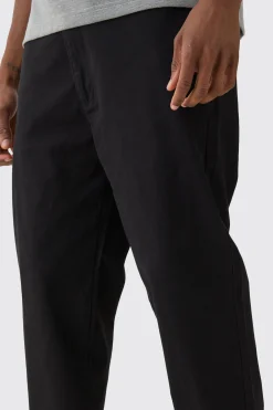 Tall Fixed Waist Slim Cropped Chino Trouser | BoohooMAN UK
