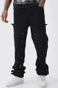 Tall Fixed Waist Washed Twill Stacked Carpenter Trouser | BoohooMAN UK