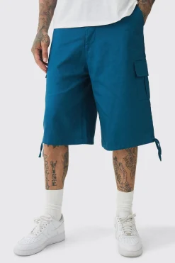 Tall Fixed Waistband Twill Cargo Jort | BoohooMAN UK