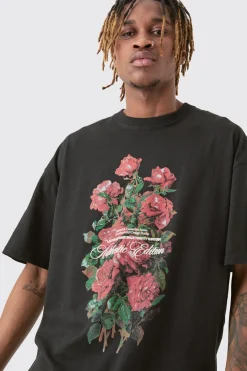 Tall Floral Graphic T-shirt | BoohooMAN UK