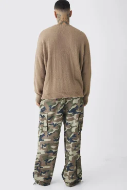 Tall Fluffy Knit BM Jumper | BoohooMAN UK