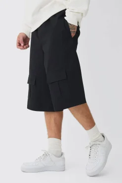 Tall Front Pocket Twill Overdyed Cargo Jort | BoohooMAN UK
