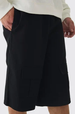 Tall Front Pocket Twill Overdyed Cargo Jort | BoohooMAN UK