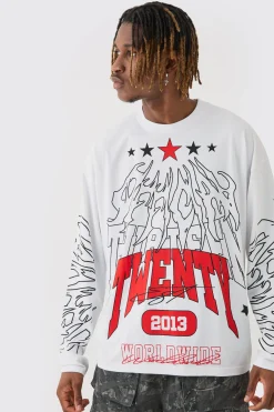 Tall Graphic Long Sleeve T-Shirt | BoohooMAN UK
