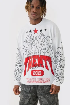Tall Graphic Long Sleeve T-Shirt | BoohooMAN UK