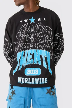 Tall Graphic Long Sleeve T-Shirt | BoohooMAN UK
