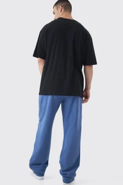 Tall Homme Cross Print Oversized T-shirt In Black | BoohooMAN UK