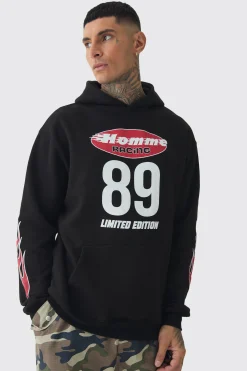 Tall Homme Racing Oversized Hoodie | BoohooMAN UK