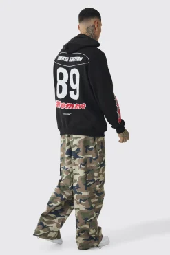 Tall Homme Racing Oversized Hoodie | BoohooMAN UK
