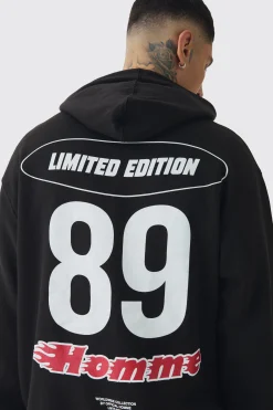 Tall Homme Racing Oversized Hoodie | BoohooMAN UK