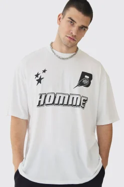 Tall Homme Star Print Graphic T-Shirt | BoohooMAN UK
