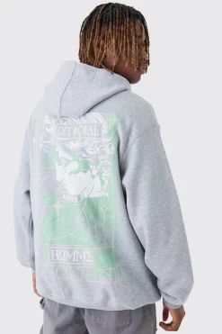 Tall Homme Statue Back Printed Hoodie | BoohooMAN UK