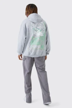 Tall Homme Statue Back Printed Hoodie | BoohooMAN UK