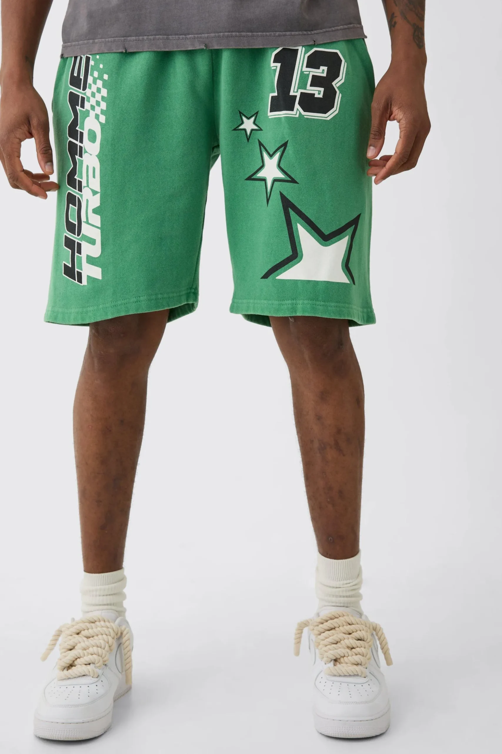 Tall Homme Turbo Shorts In Green | BoohooMAN UK