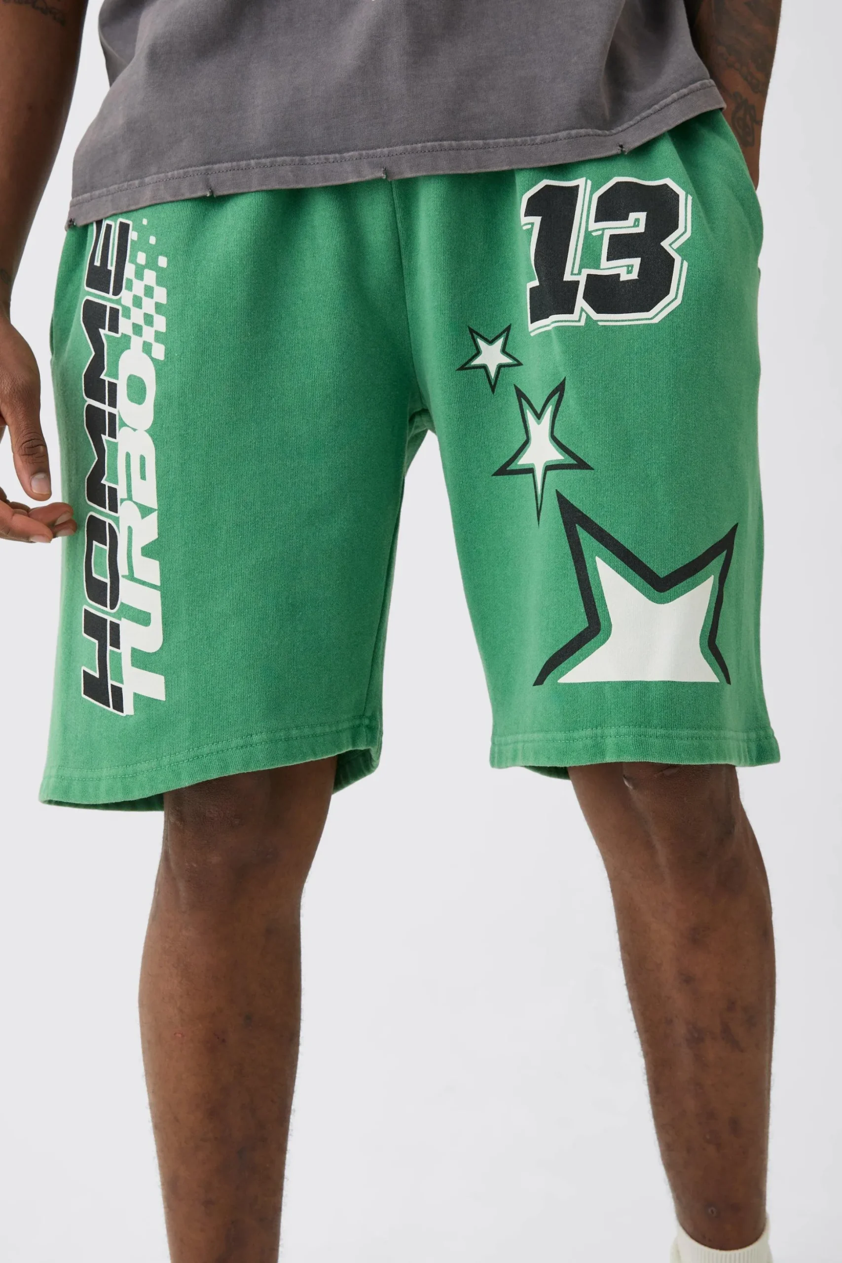 Tall Homme Turbo Shorts In Green | BoohooMAN UK