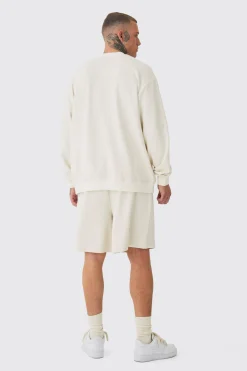 Tall Jacquard Knit Drawcord Shorts | BoohooMAN UK