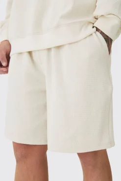 Tall Jacquard Knit Drawcord Shorts | BoohooMAN UK