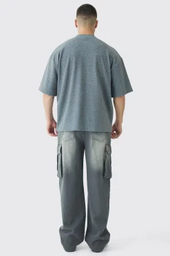 Tall Leopard Compact Rib Boxy Oversized T-Shirt | BoohooMAN UK