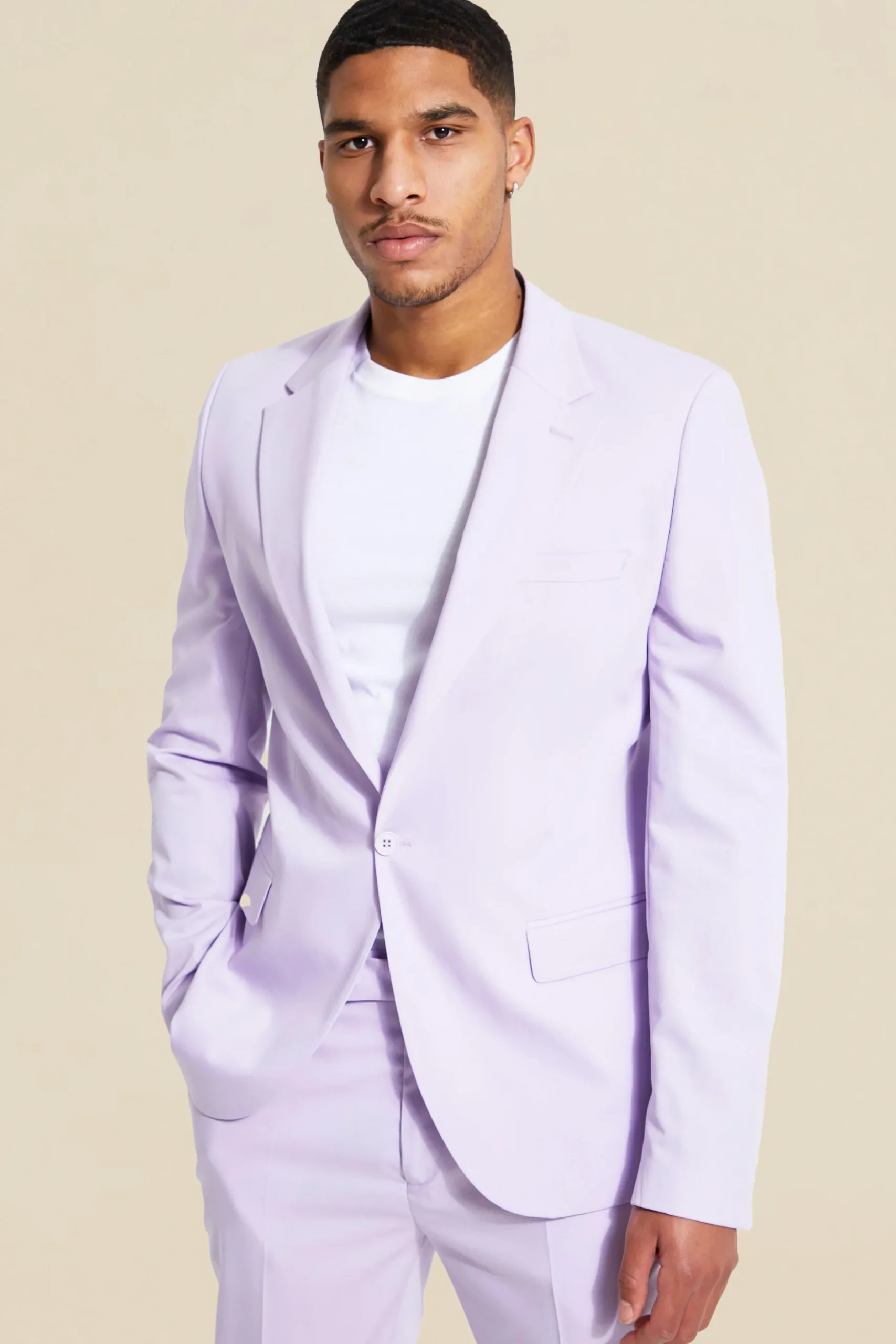Tall Lilac Slim Single Breasted Suit | BoohooMAN UK