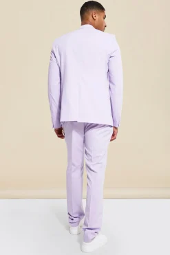 Tall Lilac Slim Single Breasted Suit | BoohooMAN UK
