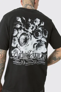 Tall Limited Edition Floral Print T-shirt | BoohooMAN UK