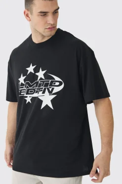 Tall Limited Edition Star Print Graphic T-Shirt | BoohooMAN UK